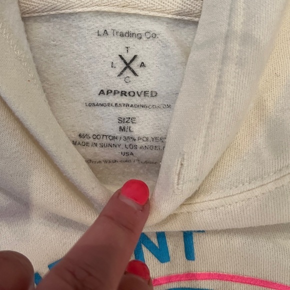LA TRADING CO IVORY AIN’T LAURENT MORRISON CROP HOODIE Neon Graphic Hoodie - Picture 4 of 4